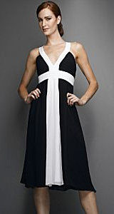 Max & Cleo Contrast-Trim Chiffon Dress Max & Cleo Contrast-Trim Chiffon Dress