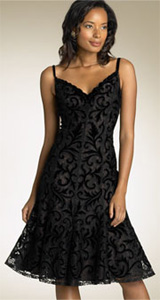 Carmen Marc Valvo Flocked Velvet Slipdress Carmen Marc Valvo Flocked Velvet Slipdress