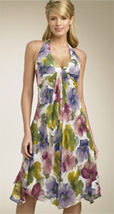 Donna Ricco Overlay Halter Dress Donna Ricco Overlay Halter Dress