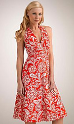 Donna Morgan Printed Cotton Lawn Halter Dress Donna Morgan Printed Cotton Lawn Halter Dress