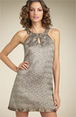 BCBG Max Azria Metallic Jacquard Shift Dress BCBG Max Azria Metallic Jacquard Shift Dress