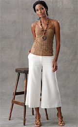 Silk Pointelle Tank and Gauchos Silk Pointelle Tank and Gauchos