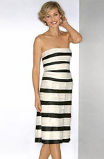 BCBG Strapless Contrast-Pleat Dress BCBG Strapless Contrast-Pleat Dress
