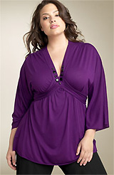 Nine West Tie Back Knit Top with Stones (Plus)