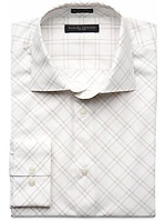 Fitted Shadow Bias-Check Dress Shirt