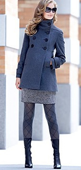 Marc New York Double-Breasted Coat With Stand-Up Collar