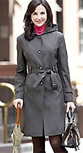 Larry Levine Hooded Raincoat