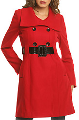 Guess Nina Patent Belt Coat