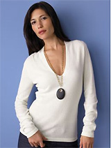 Wool-blend v-neck sweater