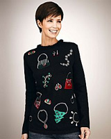 Merry & Bright Petites Accessories Appliqued Sweater
