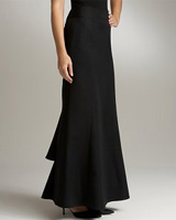 Black Faille Ball Skirt with Tiered Train Black Faille Ball Skirt with Tiered Train