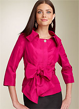 Teri Jon Portrait Collar Taffeta Jacket 