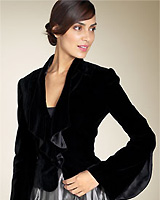 Carmen Marc Valvo Ruffled Velvet Jacket Carmen Marc Valvo Ruffled Velvet Jacket