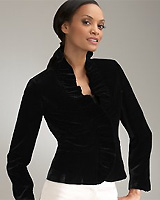 Velvet Ruffle Collar Jacket Velvet Ruffle Collar Jacket