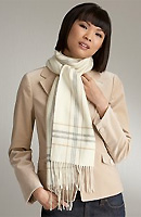 Cashmere Plaid Border Scarf