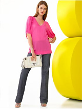 Puff-Sleeve Top & Boot-Cut Jean