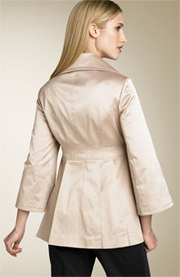 Jessica Simpson Fit & Flare Satin Jacket - Khaki