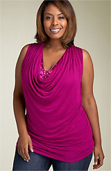 Bordeaux Beaded Cowl Neck Top (Plus) Bordeaux Beaded Cowl Neck Top (Plus)