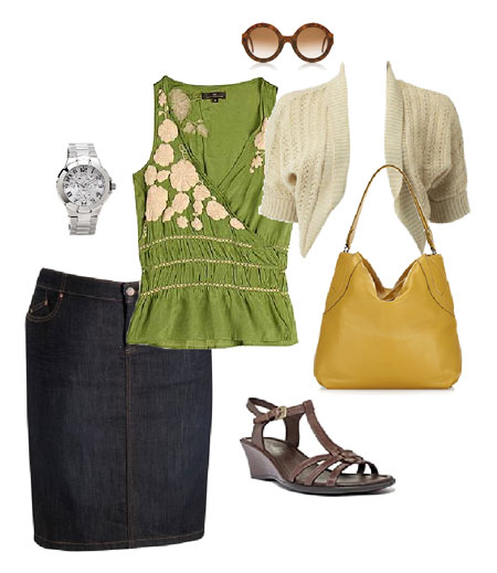 Denim Skirt Ensemble Denim Skirt Ensemble