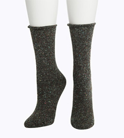 Tweed Roll Top Boot Sock