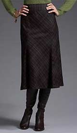 Long Windowpane Skirt