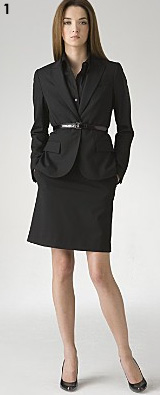 Theory Women's One Button Jacket, Button Front Shirt, and Tailor Pencil Skirt Theory Women's One Button Jacket, Button Front Shirt, and Tailor Pencil Skirt