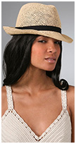 Open Weave Fedora with Navy Band Open Weave Fedora with Navy Band